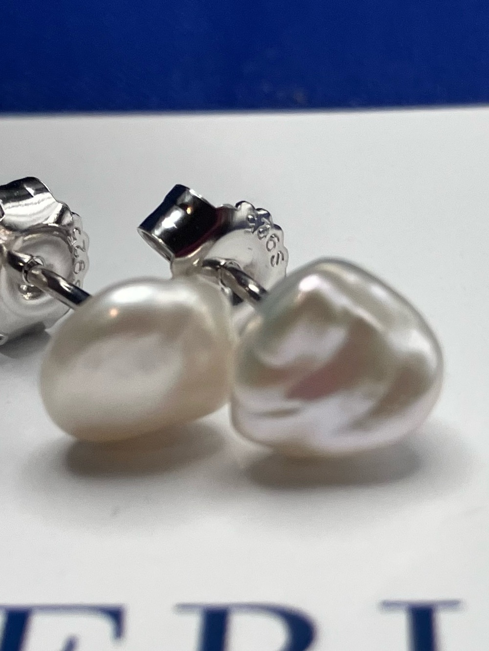 Elegant White Freshwater Cultured Pearl Stud Earrings in Sterling Silver